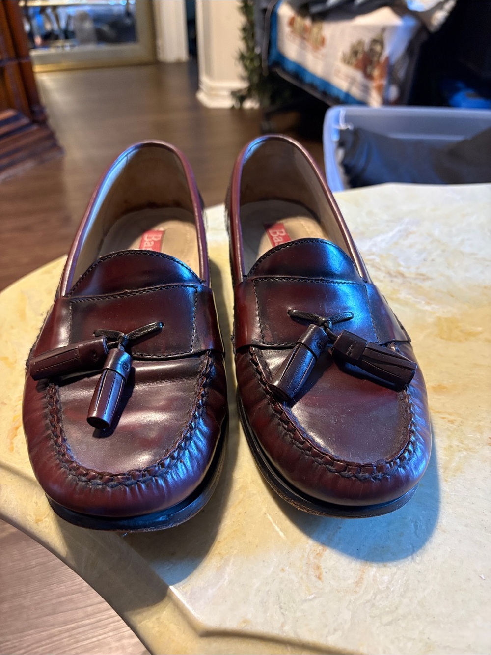 Bass Men's Tassel Loafers in Burgundy